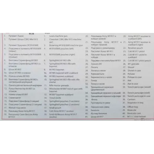 Фігури та мініатюри Піхота США (1917 р.)