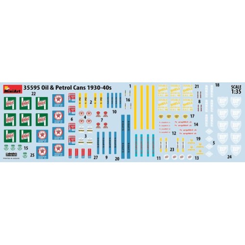 Наборы деталировки Сборная модель 1:35 Набор Канистры с маслом и топливом 1930-40-х годов МиниАрт 35595