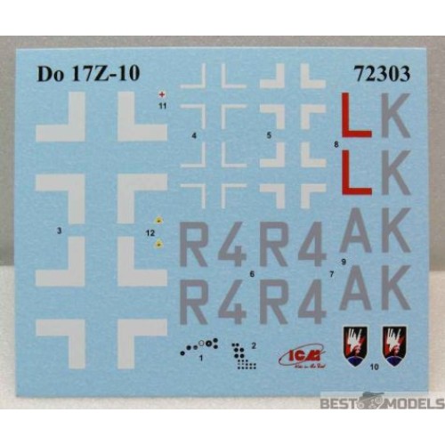 Сборная модель самолета Сборная модель 1:72 Самолет Дорнье Do-17Z-10 ICM 72303 1:72