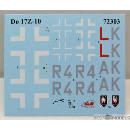Сборная модель самолета Сборная модель 1:72 Самолет Дорнье Do-17Z-10 ICM 72303 1:72