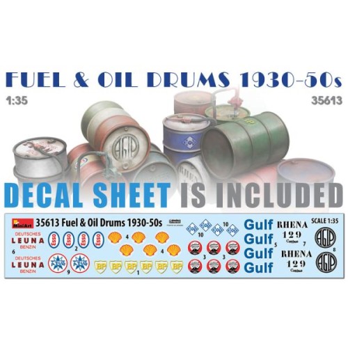 Наборы деталировки Сборная модель 1:35 Бочки для топлива и масла 1930-50-х годов МиниАрт 35613