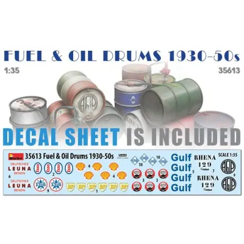 Наборы деталировки Сборная модель 1:35 Бочки для топлива и масла 1930-50-х годов МиниАрт 35613