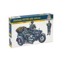 Збірна модель 1:35 Мотоцикл Zundapp KS750 з коляскою Italeri 0317