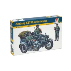 Збірна модель 1:35 Мотоцикл Zundapp KS750 з коляскою Italeri 0317