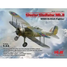 Сборная модель 1:32 Британский истребитель-биплан Глостер Гладиатор Mk.II ICM 32041