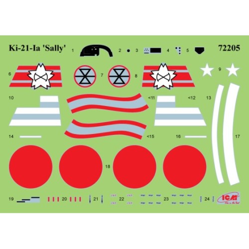 Збірна модель літака Збірна модель 1:72 Літак Ki-21-Ia "Sally" ICM 72205 1:72