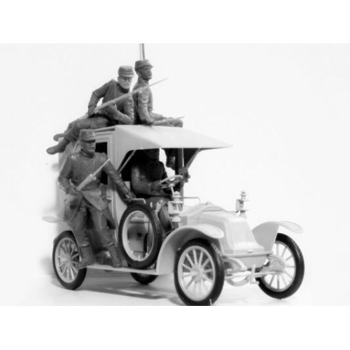 Авто-мото Машина такси с французской пехотой, "Битва Марни" (1914) 1:35