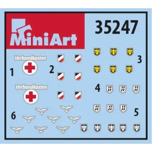 Наборы деталировки Сборная модель 1:35 Набор немецкое пехотное оружие и снаряжение Миниарт 35247