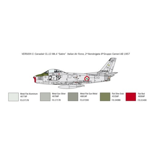Збірна модель літака Збірна модель 1:48 Літак F-86E Sabre Італері 2799 1:48