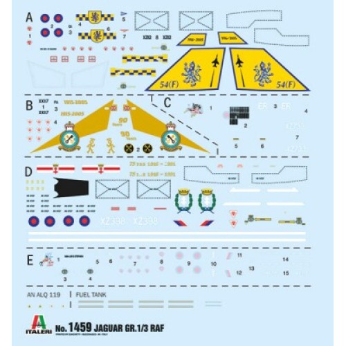 Збірна модель літака Збірна модель 1:72 Літак Jaguar GR.1: GR.3 SEPECAT Італері 1459 1:72