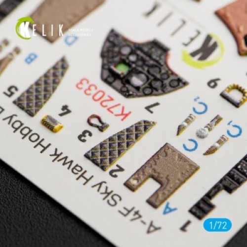 Декали A-4F Skyhawk 3D декаль интерьер для комплекта HobbyBoss 1:72 КЕЛИК K72033