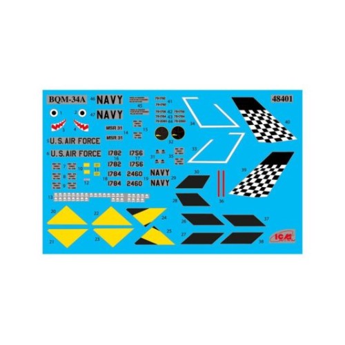 Збірна модель літака Збірна модель 1:48 БПЛА BQM-34A (Q-2C) Firebee з причепом ICM 48081 1:48