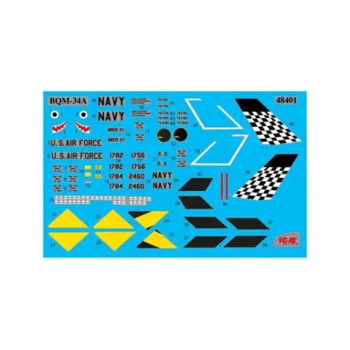 Збірна модель літака Збірна модель 1:48 БПЛА BQM-34A (Q-2C) Firebee з причепом ICM 48081 1:48