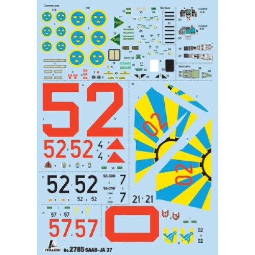 Сборная модель самолета Сборная модель 1:48 Самолет Saab JA 37:AJ 37 Viggen Италери 2785 1:48