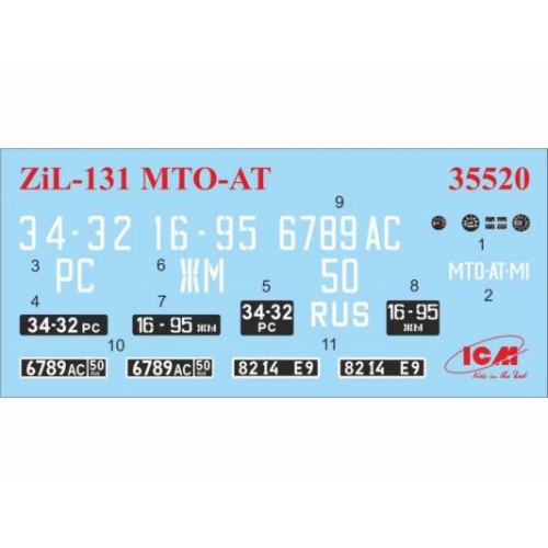 Бронетехніка та артилерія Збірна модель1:35 Радянський вантажний автомобіль ЗіЛ-131 МТО-АТ ICM 35520