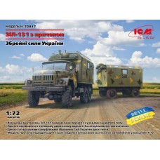 Збірна модель 1:72 Вантажний автомобіль ЗСУ ЗІЛ-131 з причепом ICM 72817