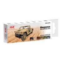 Набор акриловых красок для военных автомобилей Humvee США ICM 3059