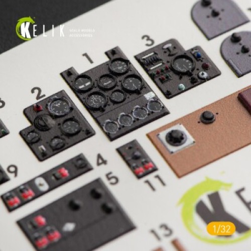 Декалі Ki-61-I 3D декаль інтер'єр для комплекту Hasegawa 1:32 KELIK K32008