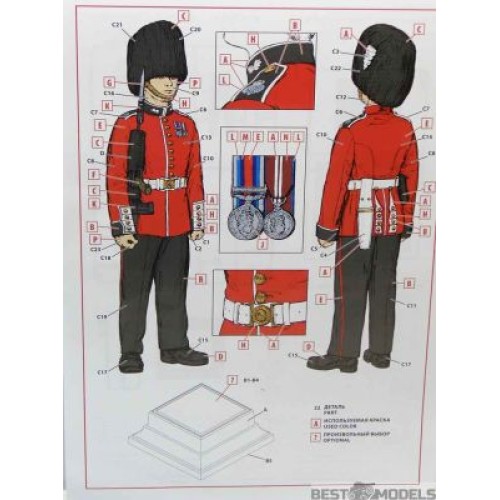 Фигуры и миниатюры Сборная модель 1:16 Фигура Гренадер Королевской гвардии Великобритании ICM 16001