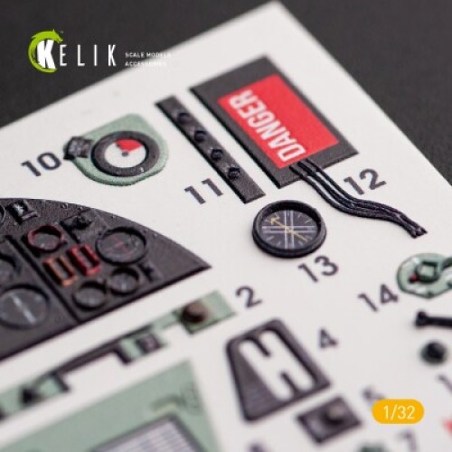 Декали Hawker Hurricane Mk.IIB 3D декаль интерьер для комплекта Revell 1:32 КЕЛИК K32012