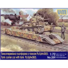 Танкоперевозящая платформа с танком Pz.Kpfw 38(t) (UM259) Масштаб:  1:72