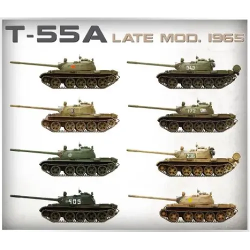 Бронетехника и артиллерия Средний танк Т-55А образца 1965 г., поздний с интерьером 1:35