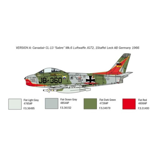 Збірна модель літака Збірна модель 1:48 Літак F-86E Sabre Італері 2799 1:48