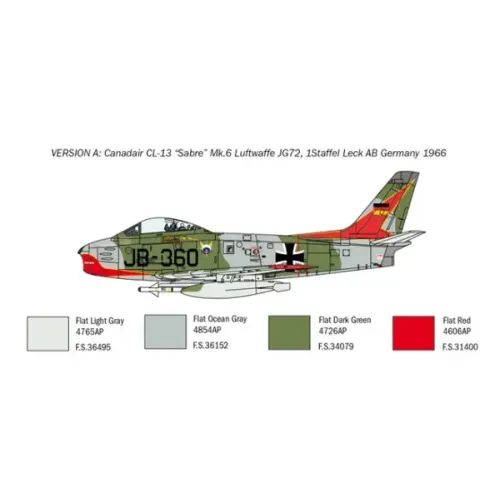 Збірна модель літака Збірна модель 1:48 Літак F-86E Sabre Італері 2799 1:48