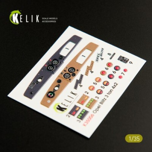 Декалі Opel Blitz 3ton 4x2 3D декаль інтер'єр для комплекту Tamiya 1:35 KELIK K35006