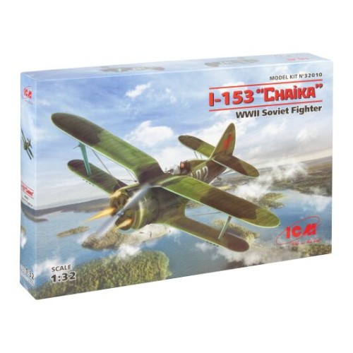 Збірна модель літака Збірна модель 1:32 Радянський винищувач Полікарпів I-153 "Чайка", ICM32010 1:32