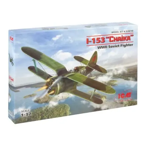 Сборная модель самолета Сборная модель 1:32 Советский истребитель Поликарпов I-153 "Чайка", ICM32010 1:32