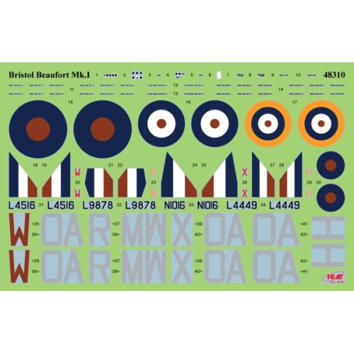 Сборная модель самолета Сборная модель 1:48 самолет Бристоль Бофорт Mk.I. ICM 48314 1:48