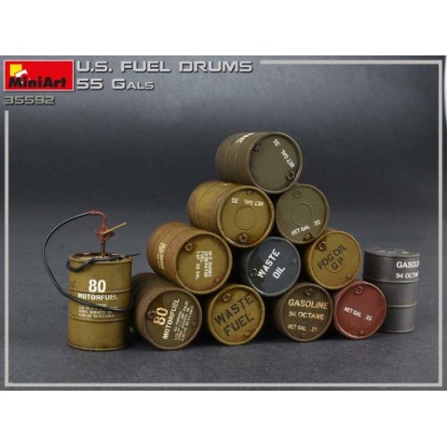 Наборы деталировки Сборная модель 1:35 Набор Американские бочки для топлива 50 галлонов МиниАрт 35592