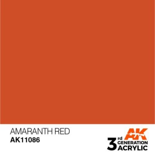 Фарби AK AK Interactive TM Акрилова фарба AMARANTH RED – STANDARD : (АМАРАНТ) ОКСАМИТОВИЙ ЧЕРВОНИЙ AK-interactive AK11086