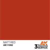 Акрилова фарба MATT RED – STANDARD : МАТОВИЙ ЧЕРВОНИЙ AK-interactive AK11092