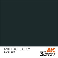 Акрилова фарба ANTHRACITE GREY – STANDARD : АНТРАЦИТОВИЙ СІРИЙ  AK-interactive AK11167