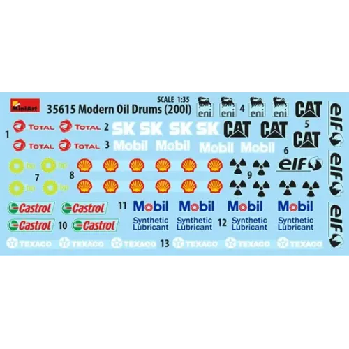 Набори деталіровки Збірна модель 1:35 Сучасні нафтові бочки 200л МініАрт 35615