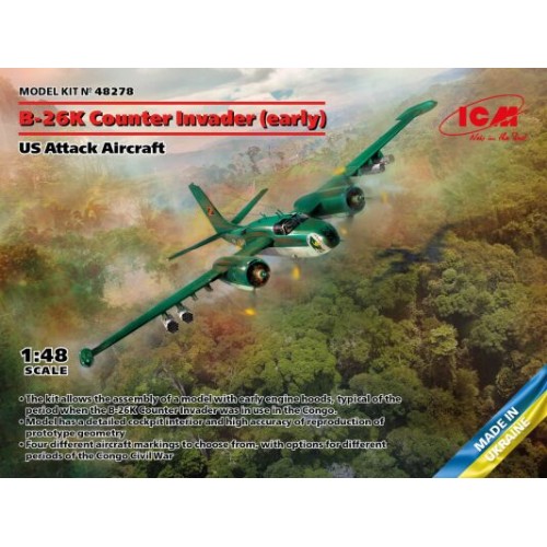 Сборная модель самолета Ударный самолет США B-26K Counter Invader (ранний) 1:48