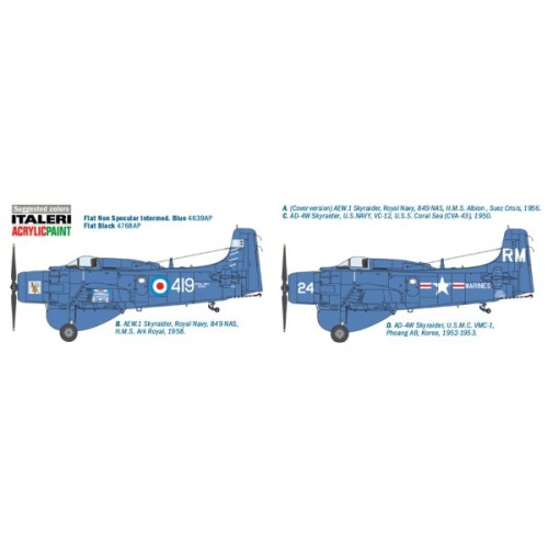 Сборная модель самолета Сборная модель 1:48 Самолет AD-4W Skyraider Италери 2757 1:48