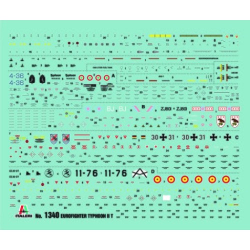 Сборная модель самолета Сборная модель 1:72 самолет Eurofighter 2000 Тайфун (двухместный ) Италери 1340 1:72