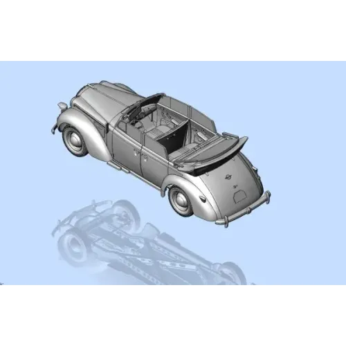 Бронетехніка та артилерія Збірна модель 1:35 Німецький легковий автомобіль Адмірал Кабріолет з фігурами (Друга світова війна) ICM 35471