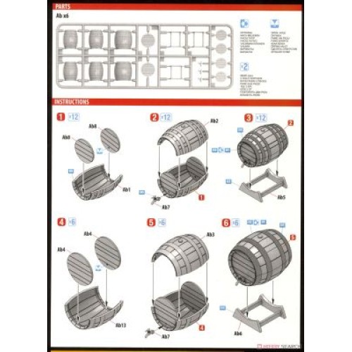 Наборы деталировки Сборная модель 1:35 Набор Деревянные бочки МиниАрт 35632