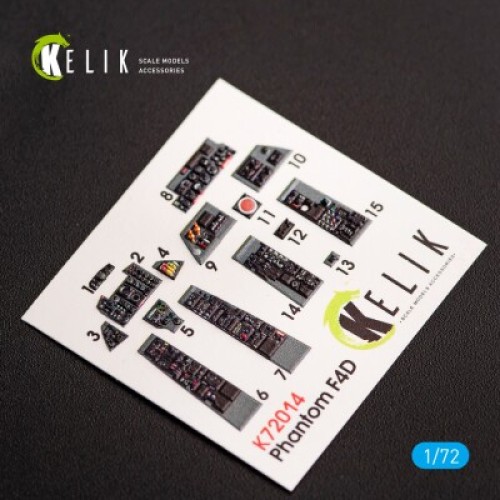 Декали F-4D Phantom II 3D декаль интерьер для комплекта FineMolds 1:72 КЕЛИК K72014