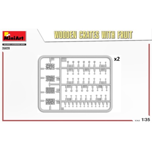 Наборы деталировки Сборная модель 1:35 Набор Деревянные ящики с фруктами МиниАрт 35628