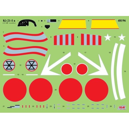 Збірна модель літака Збірна модель 1:48 Японський важкий бомбардувальник Ki-21-Ia 'Sally' ICM 48196 1:48