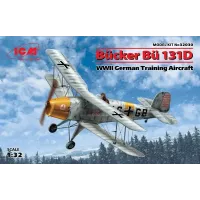 Сборная модель 1:32 Учебно-тренировочный самолет Bücker Bü 131D ICM 32030