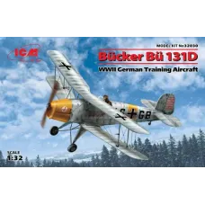Сборная модель 1:32 Учебно-тренировочный самолет Bücker Bü 131D ICM 32030