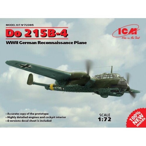 Збірна модель літака Збірна модель 1:72 Літак Дорньє Do 215B-4 ICM 72305 1:72