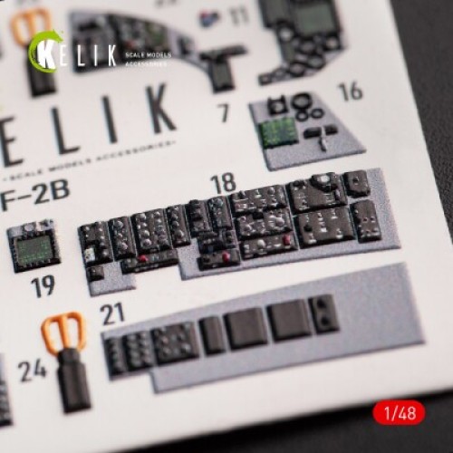 Декалі JASDF F-2B 3D декаль інтер'єр для комплекту Hasegawa 1:48 KELIK K48054