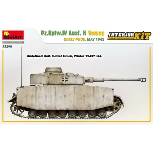 Збірна модель 1:35 Танк Pz.Kpfw.IV Ausf. H Вомаг ранній випуск травень 1943 р. з інтер'єром Miniart 35298